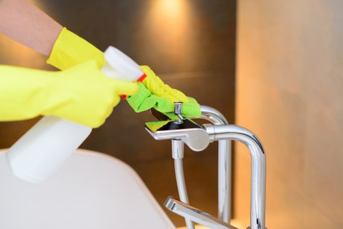 Living room carpet cleaning with a vacuum and fresh interior setting