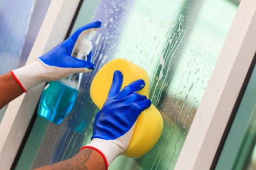 Professional window cleaning for a bright home exterior