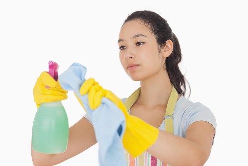 High-touch surface disinfection in a modern office
