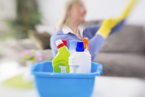Professional post-construction cleaning of windows and surfaces