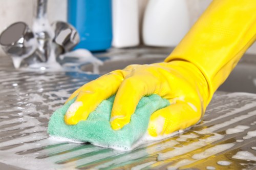 Close-up of a mattress being cleaned to remove dust and allergens